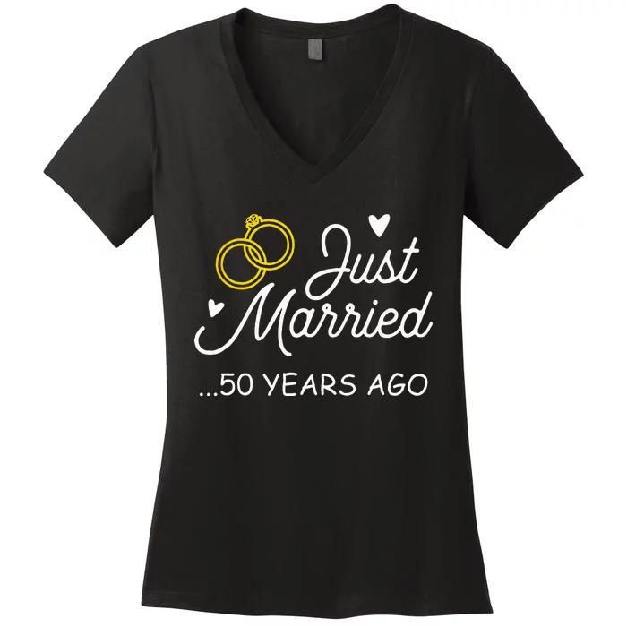 50th Wedding Anniversary Just Married 50 Years Ago Women's V-Neck T-Shirt