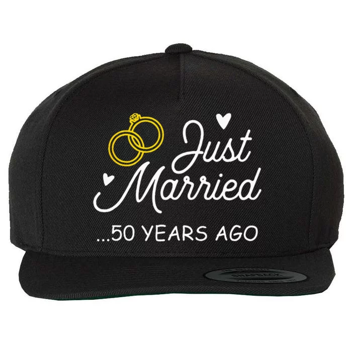 50th Wedding Anniversary Just Married 50 Years Ago Wool Snapback Cap