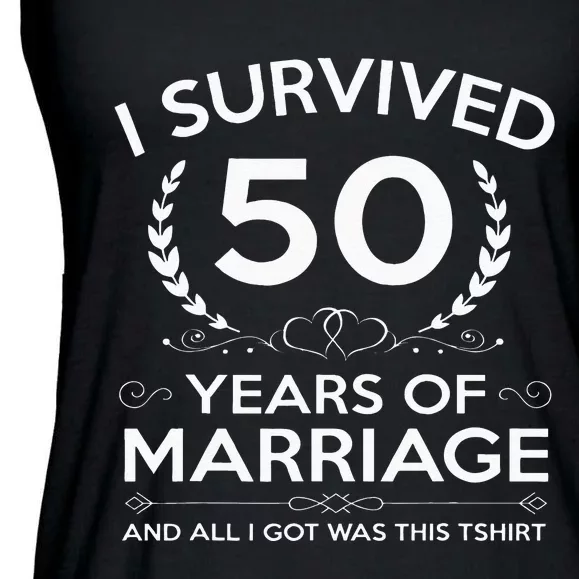 50th Wedding Anniversary Gifts Couples Husband Wife 50 Years Ladies Essential Flowy Tank