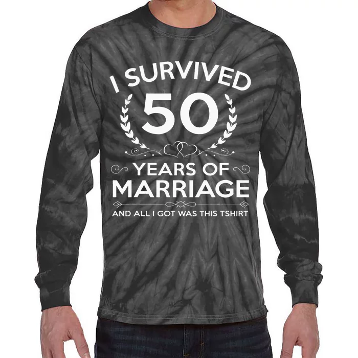 50th Wedding Anniversary Gifts Couples Husband Wife 50 Years Tie-Dye Long Sleeve Shirt