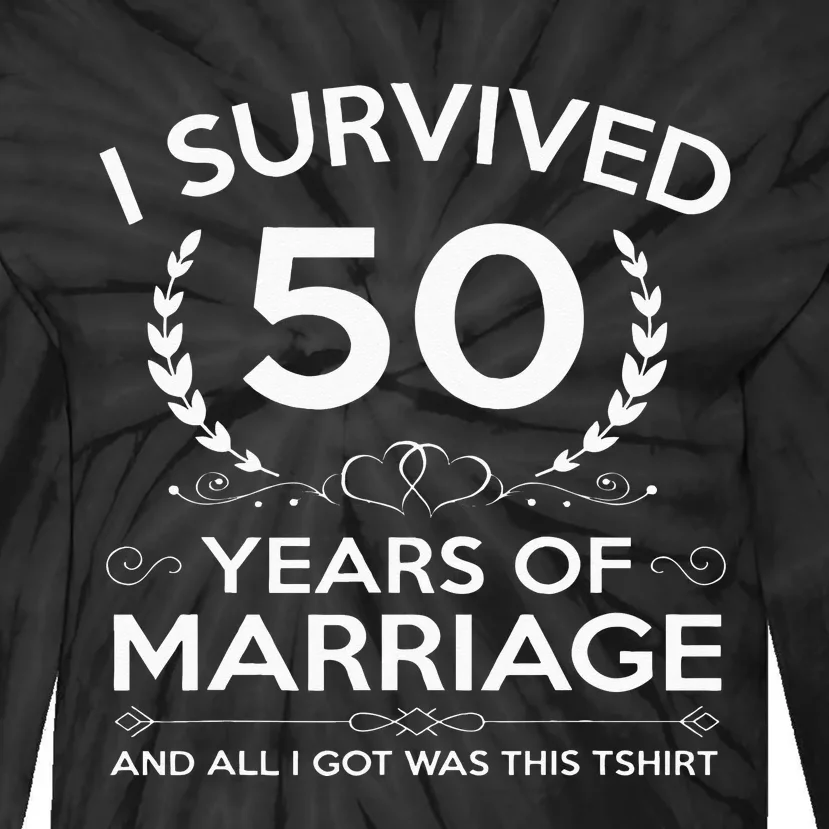 50th Wedding Anniversary Gifts Couples Husband Wife 50 Years Tie-Dye Long Sleeve Shirt