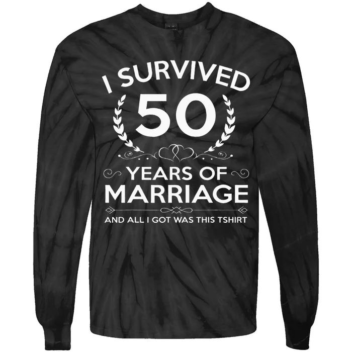 50th Wedding Anniversary Gifts Couples Husband Wife 50 Years Tie-Dye Long Sleeve Shirt