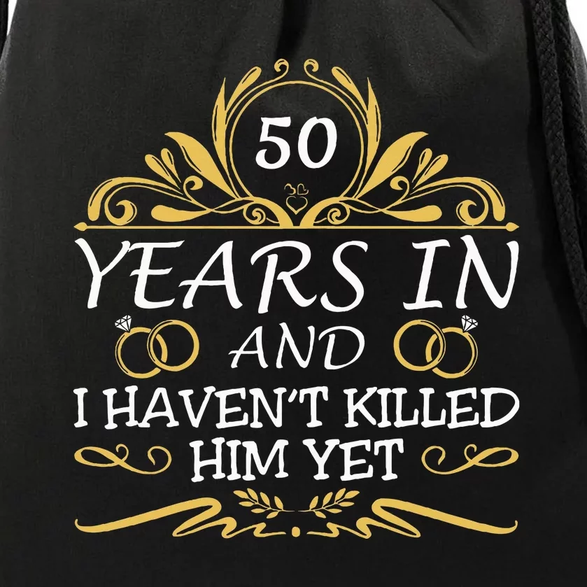 50th Wedding Anniversary Husband Wife Drawstring Bag