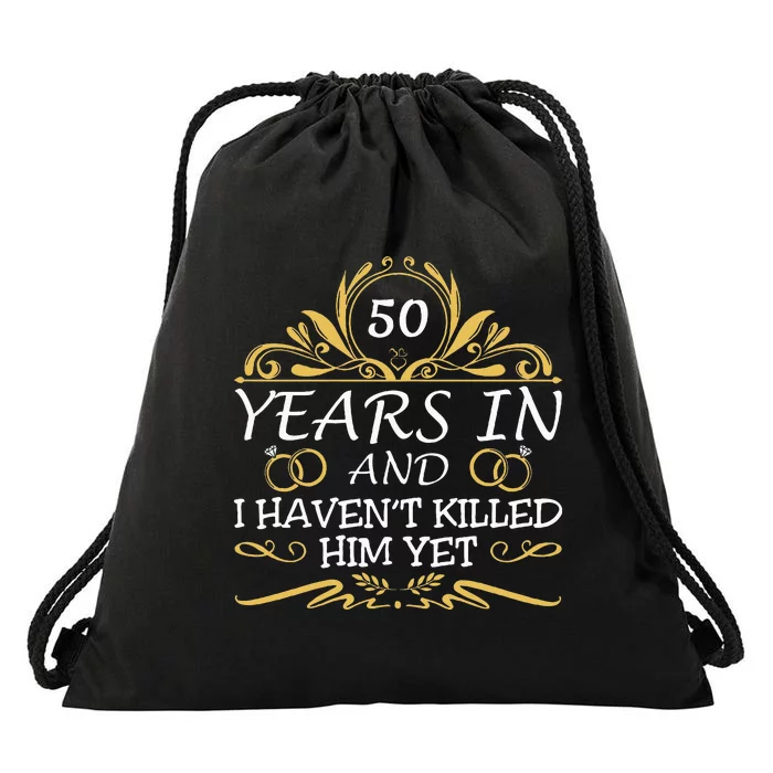 50th Wedding Anniversary Husband Wife Drawstring Bag