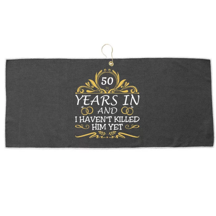 50th Wedding Anniversary Husband Wife Large Microfiber Waffle Golf Towel