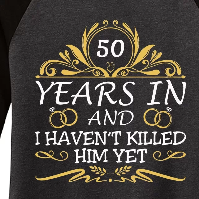 50th Wedding Anniversary Husband Wife Women's Tri-Blend 3/4-Sleeve Raglan Shirt