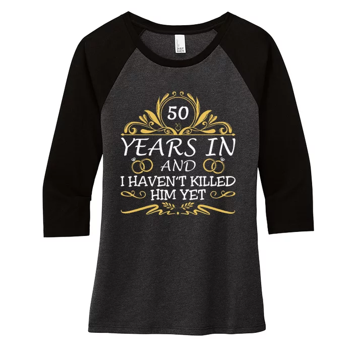 50th Wedding Anniversary Husband Wife Women's Tri-Blend 3/4-Sleeve Raglan Shirt