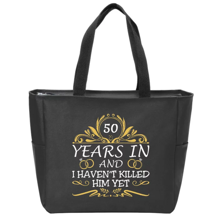 50th Wedding Anniversary Husband Wife Zip Tote Bag