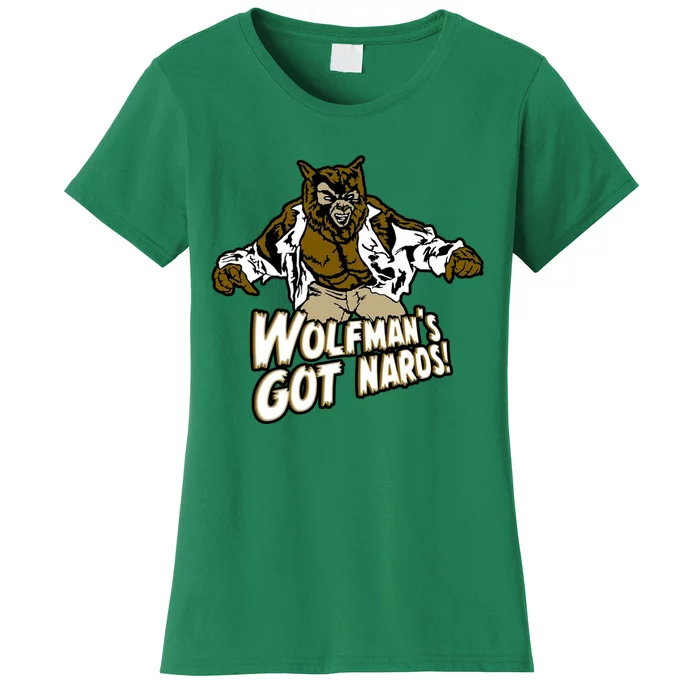 586 Wolfman&X27;S Got Nards Funny Monster 80s Movie Scary Horror Wolf 3 Women's T-Shirt