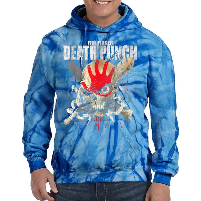 5FDP Warhead Skull Front Back Print Tie Dye Hoodie