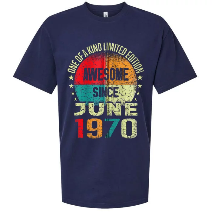 53 Years Awesome Since JUNE 1970 Vintage 53rd Birthday Gifts Zip Sueded Cloud Jersey T-Shirt