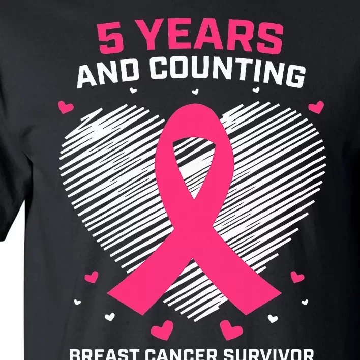 5 Year Breast Cancer Survivor Gifts Pink Cancer Free Tall T-Shirt