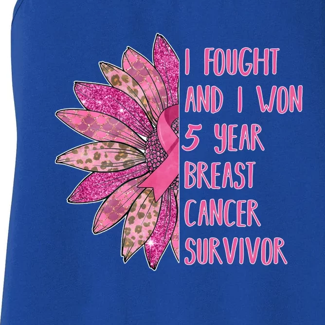 5 Years Breast Cancer Free Survivor Gift Women's Racerback Tank