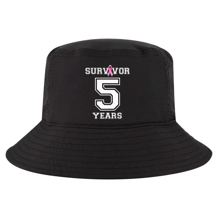 5 Years Breast Cancer Survivor Gifts For  Pink Ribbon Cool Comfort Performance Bucket Hat