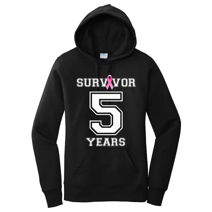 5 Years Breast Cancer Survivor Gifts For  Pink Ribbon Women's Pullover Hoodie