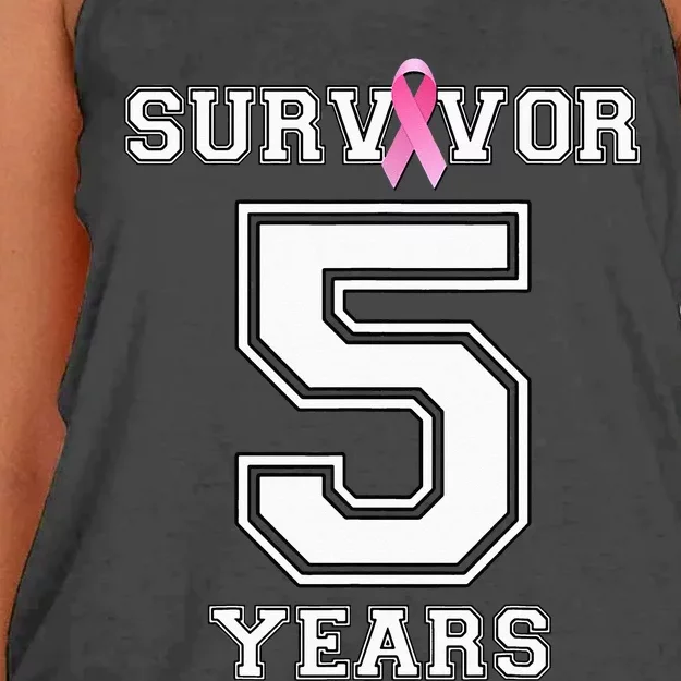 5 Years Breast Cancer Survivor Gifts For  Pink Ribbon Women's Knotted Racerback Tank