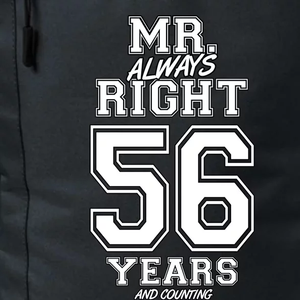 56 Years Being Mr Always Right Funny Couples Anniversary Gift Daily Commute Backpack