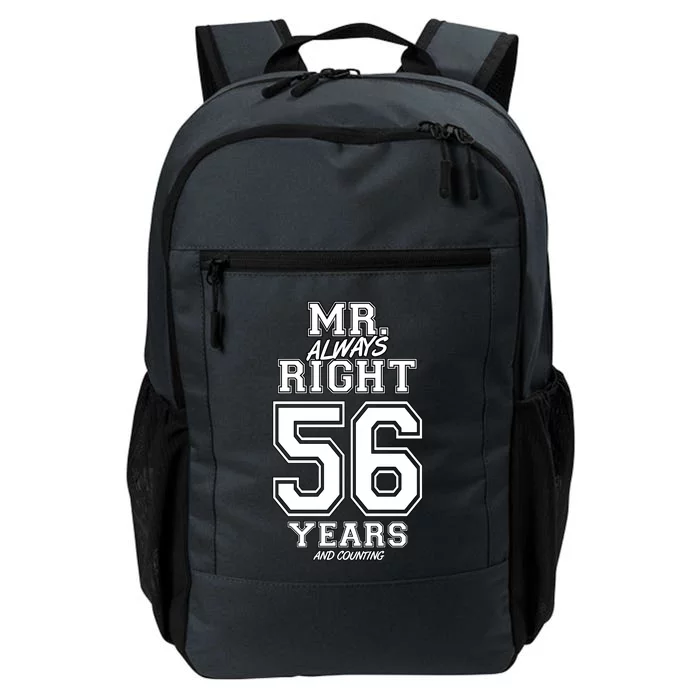 56 Years Being Mr Always Right Funny Couples Anniversary Gift Daily Commute Backpack