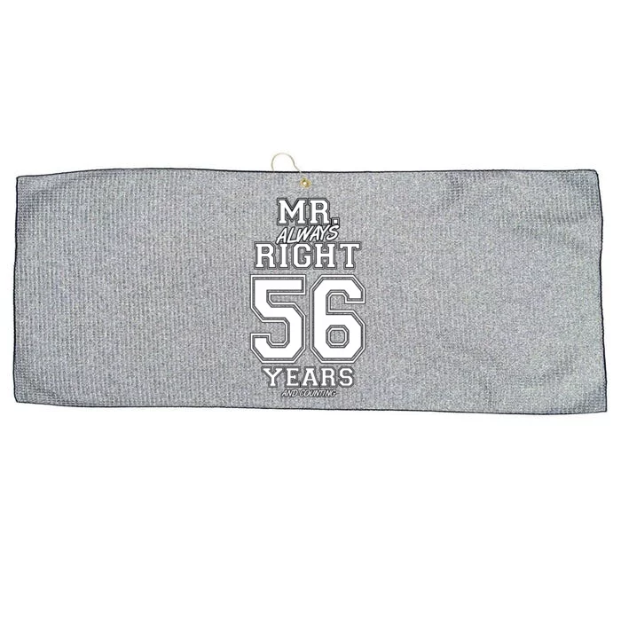 56 Years Being Mr Always Right Funny Couples Anniversary Gift Large Microfiber Waffle Golf Towel