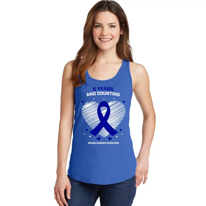 5 Years Cancer Free Funny Gift Colon Cancer Survivor Gift Ladies Essential Tank