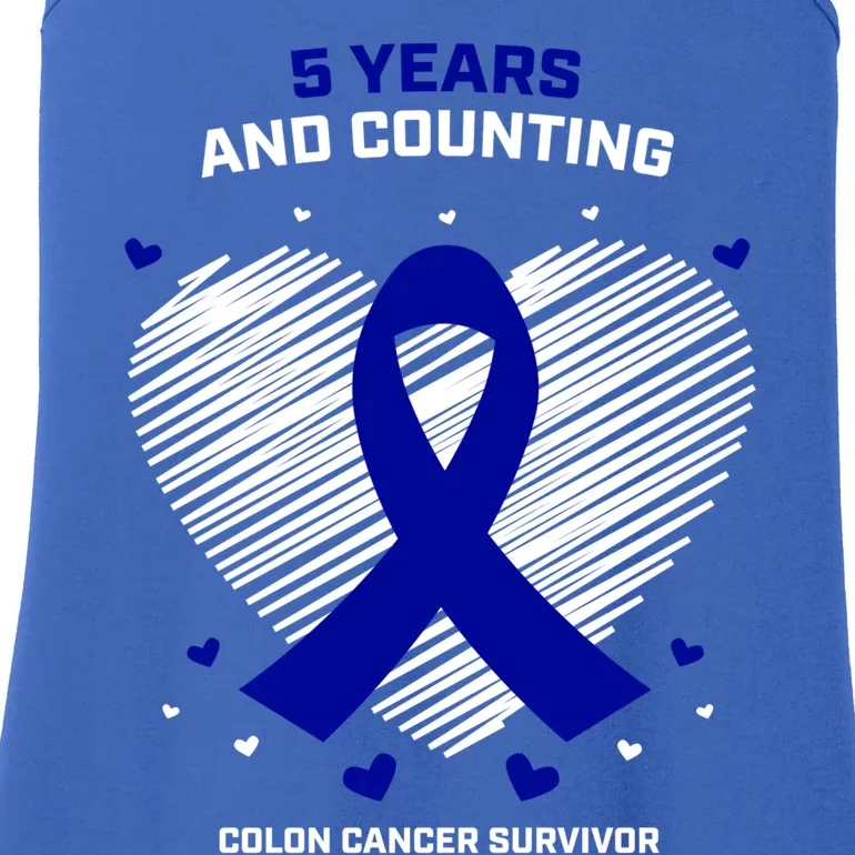 5 Years Cancer Free Funny Gift Colon Cancer Survivor Gift Ladies Essential Tank