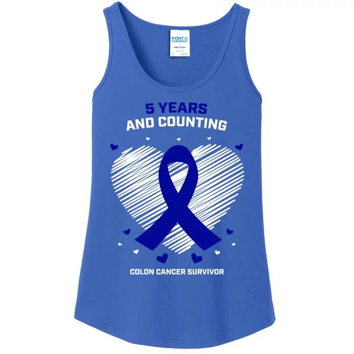 5 Years Cancer Free Funny Gift Colon Cancer Survivor Gift Ladies Essential Tank