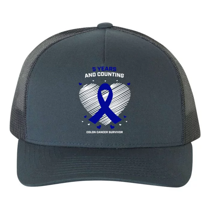 5 Years Cancer Free Funny Gift Colon Cancer Survivor Gift Yupoong Adult 5-Panel Trucker Hat