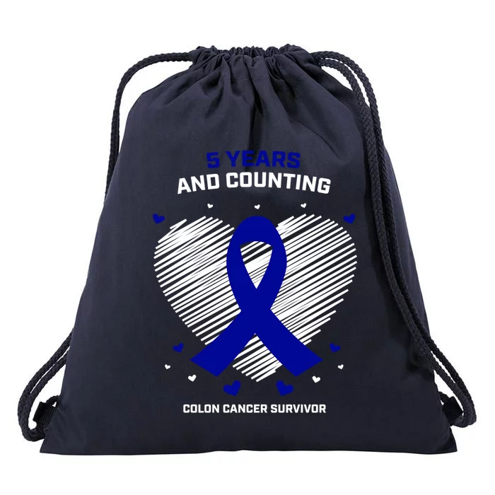 5 Years Cancer Free Funny Gift Colon Cancer Survivor Gift Drawstring Bag