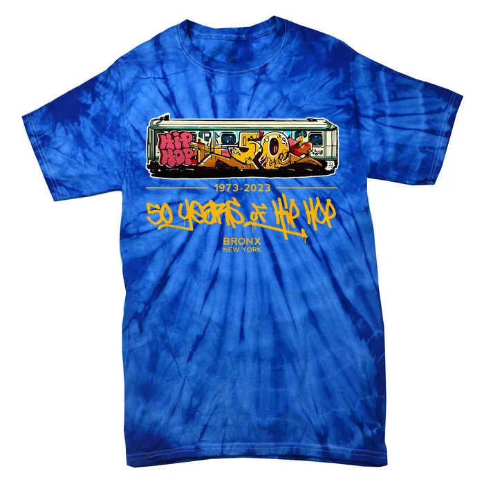 50 Years Hip Hop Vinyl Retro Graffiti 50th Anniversary Tie-Dye T-Shirt