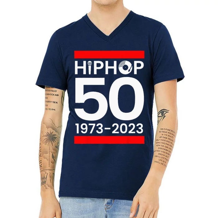 50 Years Hip Hop Retro 50th Anniversary Celebration V-Neck T-Shirt