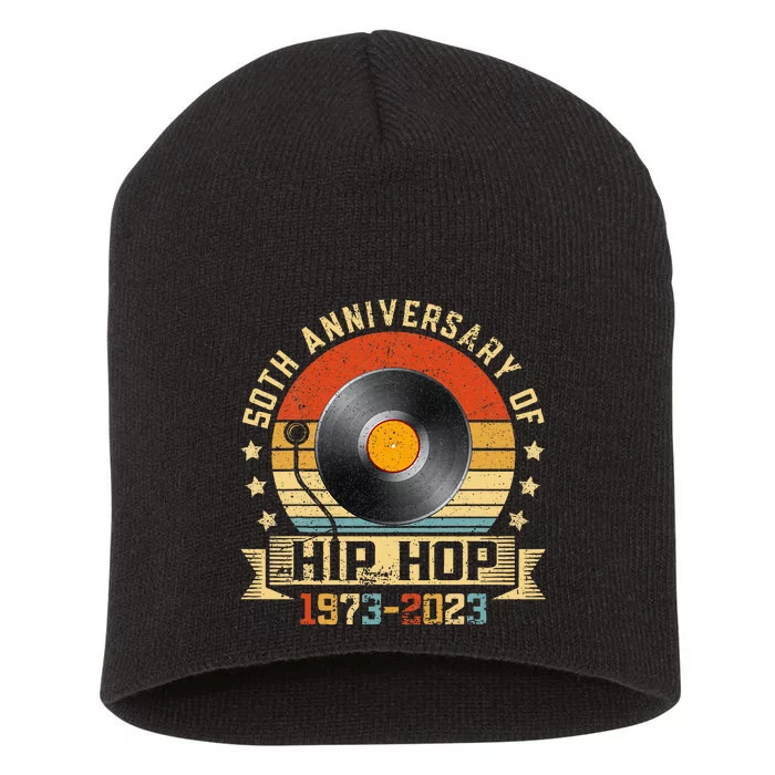 50 Years Hip Hop Vintage Graffiti 50th Anniversary Est. 1973 Short Acrylic Beanie