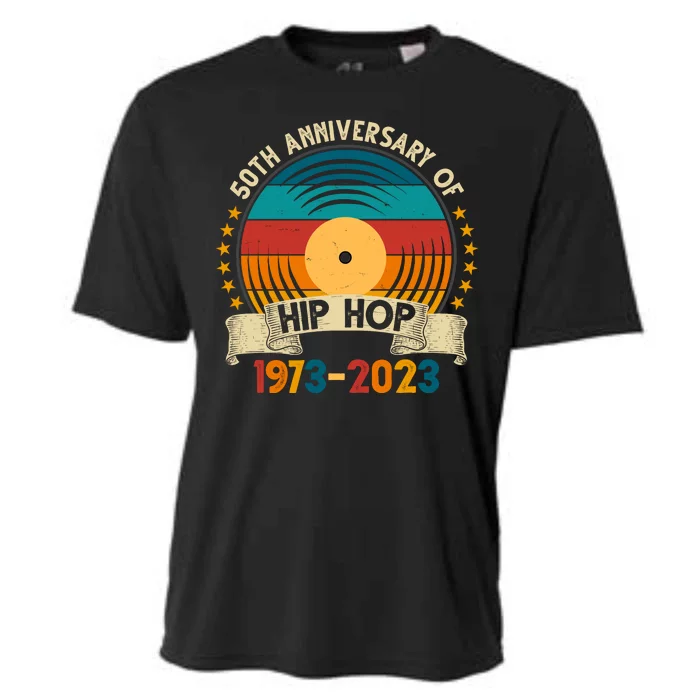 50 Years Hip Hop Vinyl 50th Anniversary Celebration Cooling Performance Crew T-Shirt