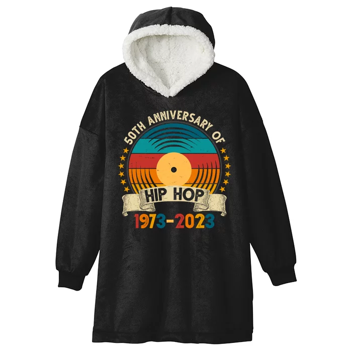 50 Years Hip Hop Vinyl 50th Anniversary Celebration Hooded Wearable Blanket