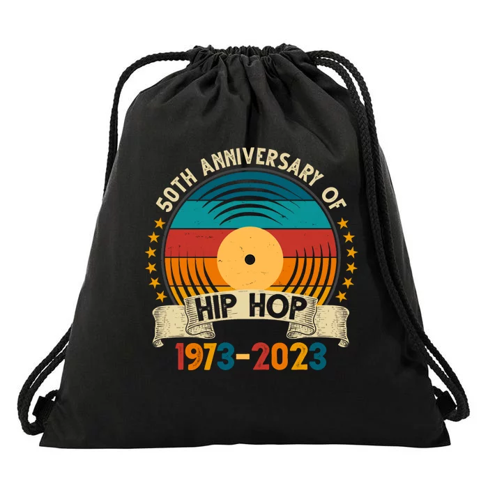 50 Years Hip Hop Vinyl 50th Anniversary Celebration Drawstring Bag