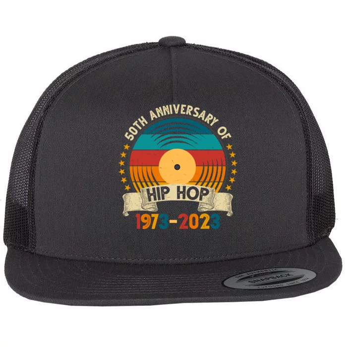 50 Years Hip Hop Vinyl 50th Anniversary Celebration Flat Bill Trucker Hat