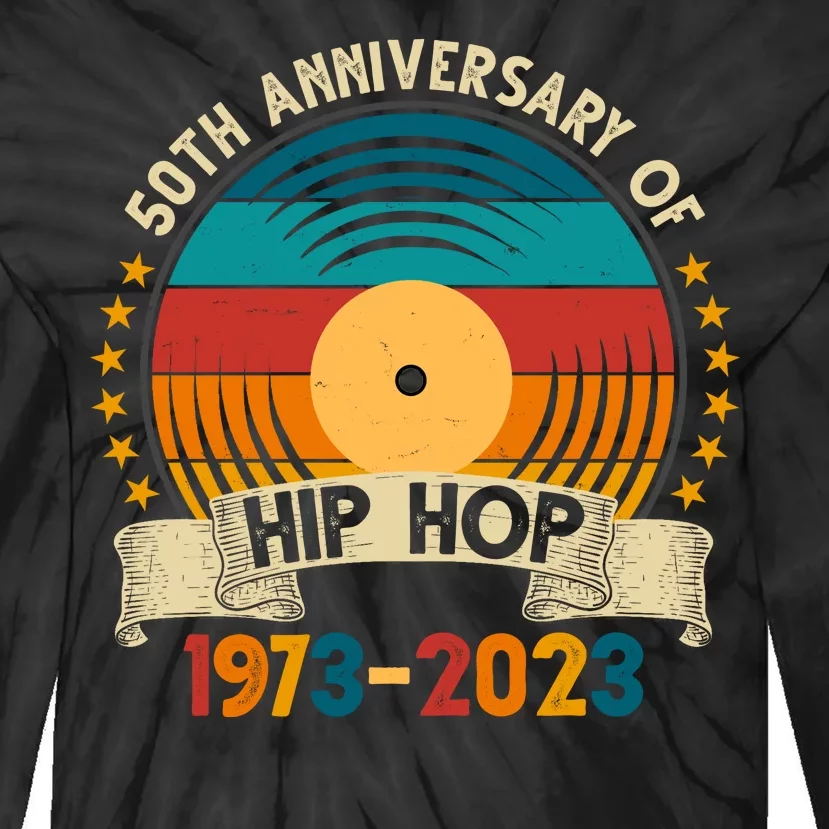 50 Years Hip Hop Vinyl 50th Anniversary Celebration Tie-Dye Long Sleeve Shirt