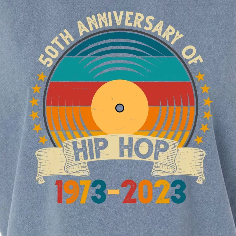 50 Years Hip Hop Vinyl 50th Anniversary Celebration Garment-Dyed Women's Muscle Tee