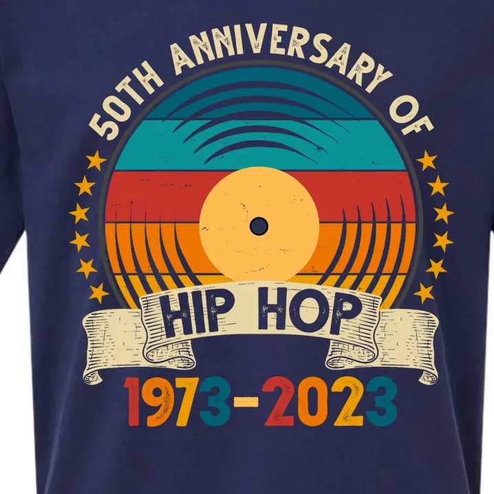 50 Years Hip Hop Vinyl 50th Anniversary Celebration Sueded Cloud Jersey T-Shirt