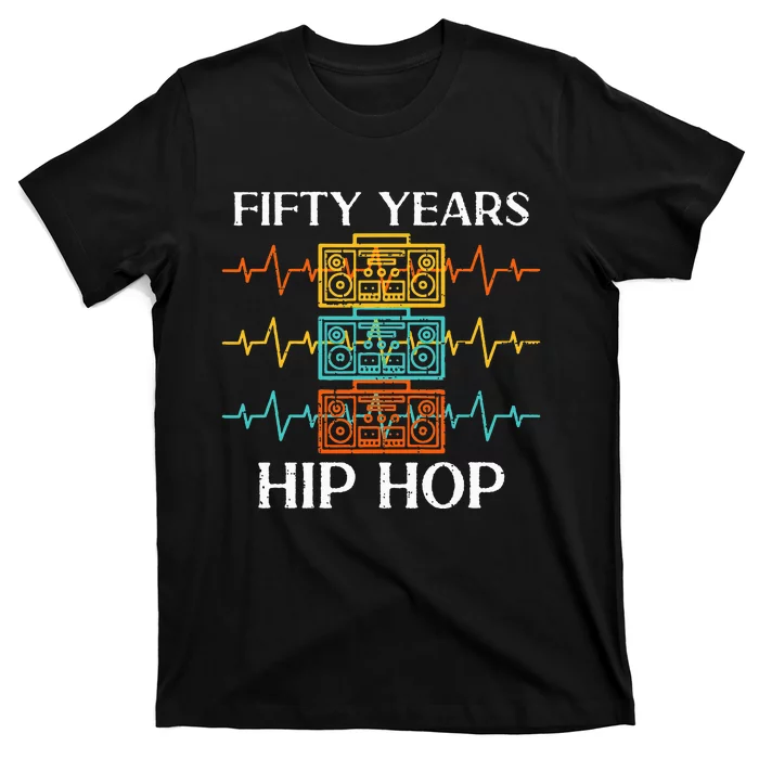 50 Years Hip Hop Vinyl Retro 50th Anniversary Celebration T-Shirt