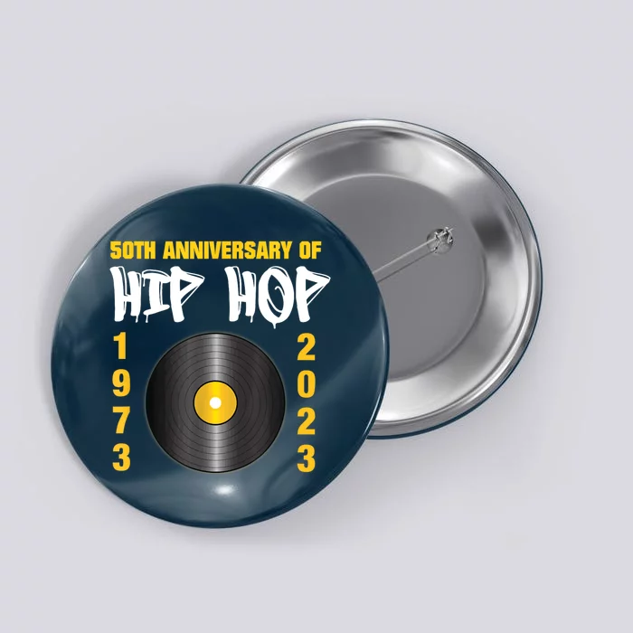 50 Years Hip Hop Vinyl Retro | 50th Anniversary Celebration Button