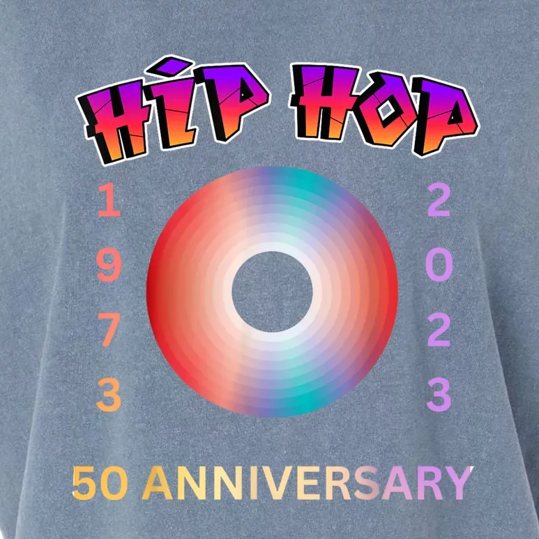 50 Years Hip Hop Vinyl Retro 50th Anniversary Hip Hop Garment-Dyed Women's Muscle Tee