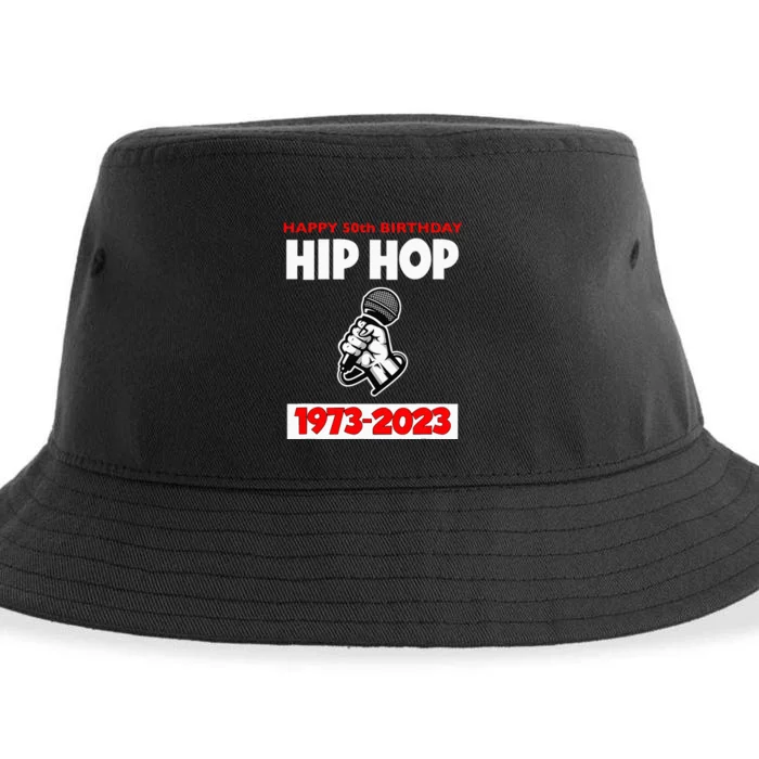 50 Years Hip Hop 50th Anniversary Retro Mic Sustainable Bucket Hat