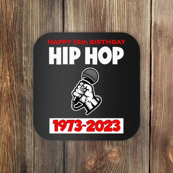 50 Years Hip Hop 50th Anniversary Retro Mic Coaster