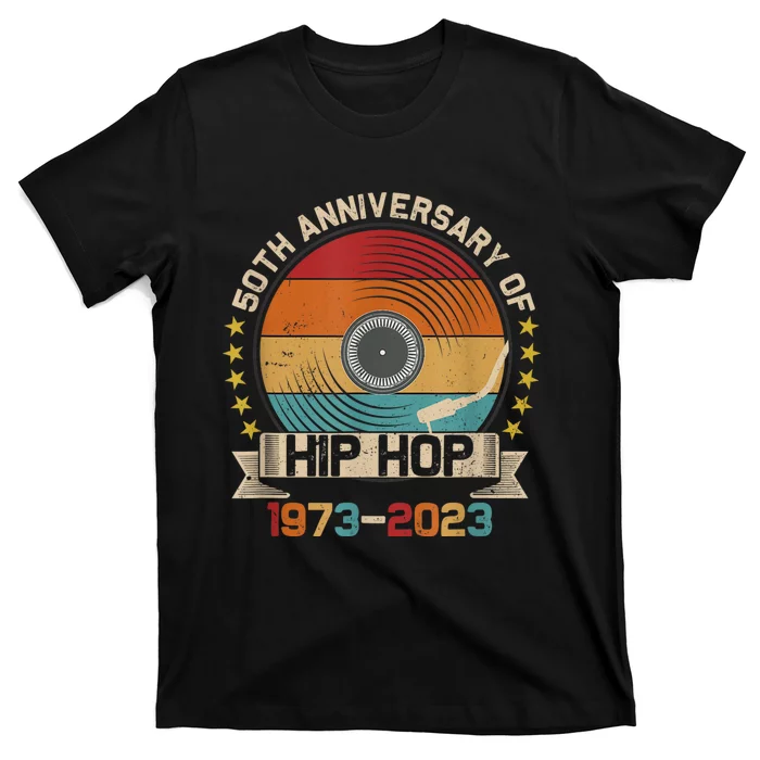 50 Years Hip Hop Vinyl Retro 50th Anniversary Celebration T-Shirt