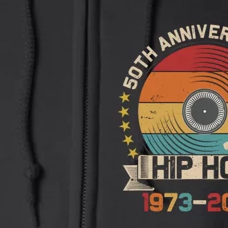 50 Years Hip Hop Vinyl Retro 50th Anniversary Celebration Full Zip Hoodie