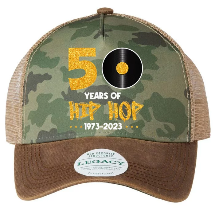 50 Years Hip Hop Vinyl Retro 50th Anniversary Celebration Legacy Tie Dye Trucker Hat