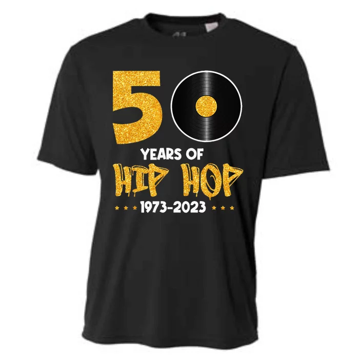 50 Years Hip Hop Vinyl Retro 50th Anniversary Celebration Cooling Performance Crew T-Shirt