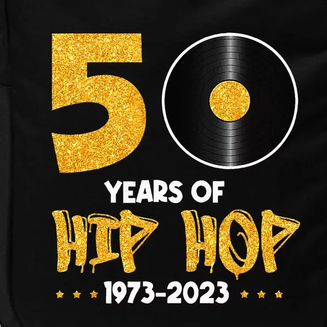 50 Years Hip Hop Vinyl Retro 50th Anniversary Celebration Impact Tech Backpack