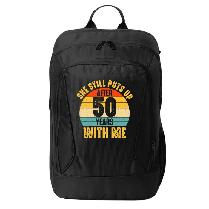 50 Year Marriage Husband 50th Wedding Anniversary City Backpack