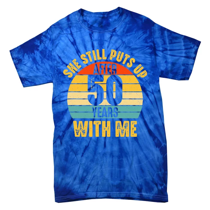 50 Year Marriage Husband 50th Wedding Anniversary Tie-Dye T-Shirt